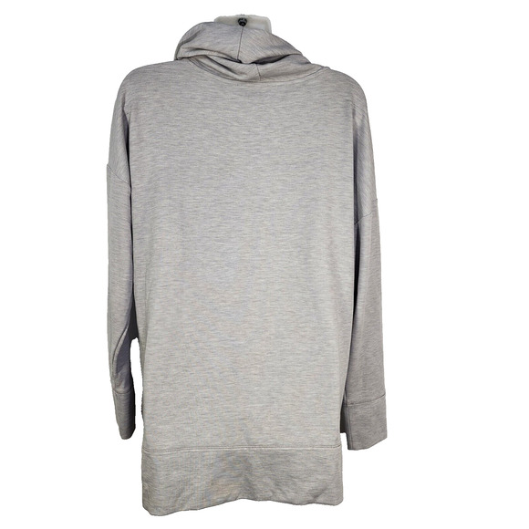 White House Black Market Women Top Medium Petite Light Gray Funnel Neck Side Zip - Picture 2 of 11